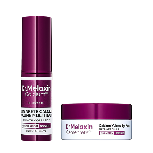 Calcium Core Restoration Duo - Cemenrete Calcium Multi Balm 9g & Calcium Volume Eye Patch 60ea Set – Hydrating Multi Balm + Firming Under Eye Patches for Bright, Smooth & Youthful Skin