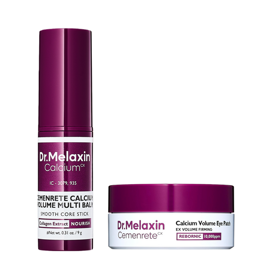 Calcium Core Restoration Duo - Cemenrete Calcium Multi Balm 9g & Calcium Volume Eye Patch 60ea Set – Hydrating Multi Balm + Firming Under Eye Patches for Bright, Smooth & Youthful Skin